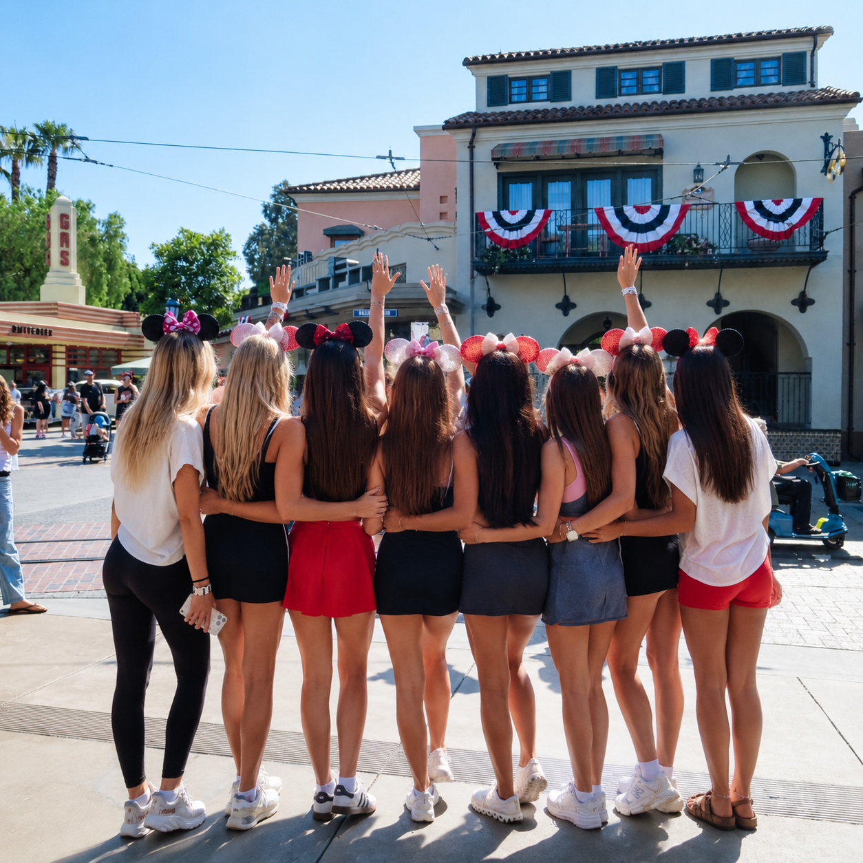 TriValley girls together, seen from behind